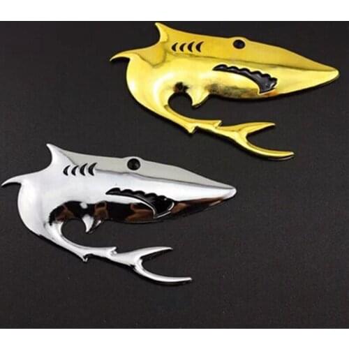 Metal 3D Shark Car Sticker Stereo Shark Badge Decals High Quality Logo For Automobiles Car Styling Docoration Accessories
