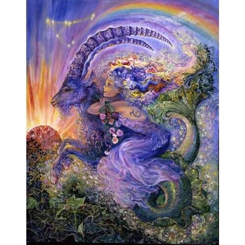 Full Drill Mosaic Round Diamond Painting Fantasy Aries Diamond Embroidery Cross Stitch Kit Diamond Art Rhinestones