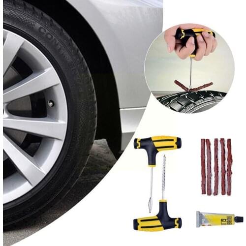 Tyre Repairing Patch Tool Kit Studding Puncture Plug Repair Car Motorcycle Truck Tire Tubeless Garage Wheel Tool G6R6