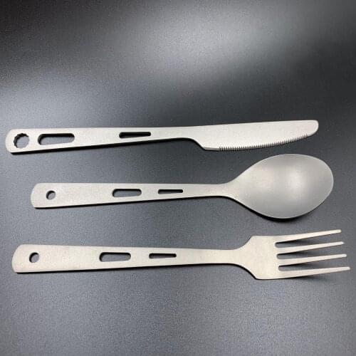 3 pxs of titanium cutlery set household ultra-light knife, fork and shovel travel camping picnic spoon tableware Christmas gift