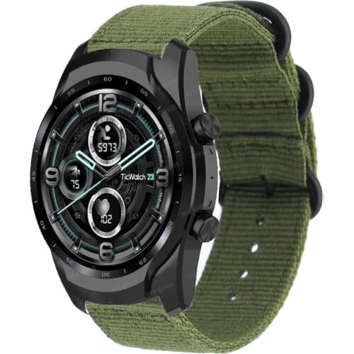 22mm Nylon Canvas Strap For Ticwatch GTX Smart Watch Band Sport Wrist Bracelets For Ticwatch Pro 3 GPS/Pro 2020/E2/S2 Correa