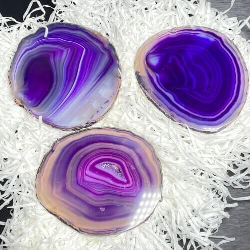 New!!! Natural Violet Agate Decoration Pieces For Home Wedding Supplies Luck Gemstone Collecion Souvenir