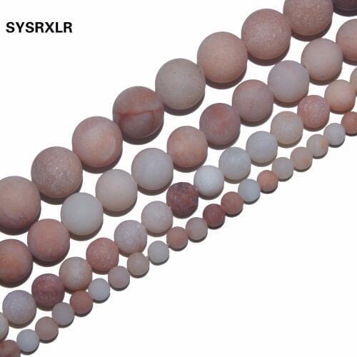 Wholesale New Dull Polish Pink Aventurine Crystal Natural Stone Beads For Jewelry Making DIY Bracelet 4 6 8 10 MM Strand 15