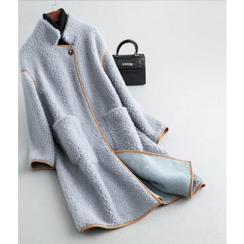 Coat Fur Real Female Sheep Shearling Fur Jacket Winter Coat Women Clothes 2020 Real Wool Coats Korean Long Jacket MY4558 s