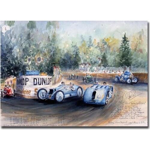 24 Hours Of Le Mans 1955Poster Print On Canvas Painting Nordic Poster Wall Art Picture For Living Noom Home Decoration Frameless