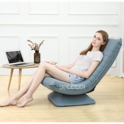 X3 Modern Simple Chaise Lounge 5-Gear Adjustment Steel Frame Lazy Sofa 360 Degrees Rotation Living Room Washable Foldable Chair