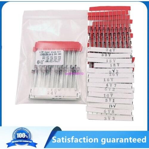 1/2w 0.5W Zener Diode 3.3-30V 14values*10pcs=140pcs Assorted Assortment Set New electronic diy kit