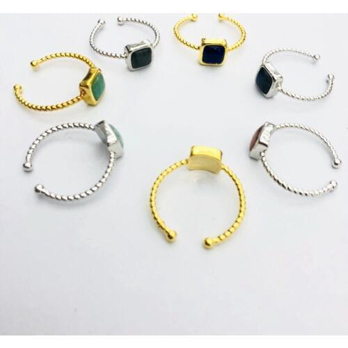 Worth Buying!Mixed Natural Lapis,Sun Stone,Amazonite,Labradorite,Gem Ring,Natural Gem stone Ring,Jewelry Finger Ring,5pcs/lot