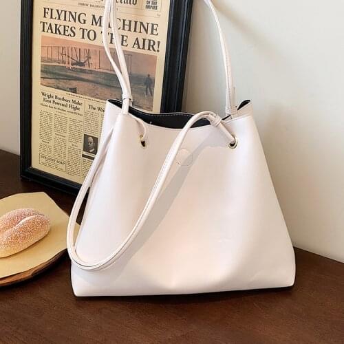 Large White Shoulder Bags for Women 2021 Luxury Large Capacity Designer Tote Bag Ladys Solid Color Simple Composite Handbags Sac