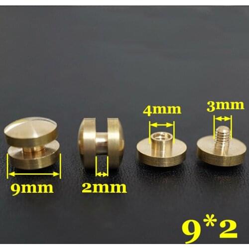 50pc Q3-9x2 Solid Brass belt screw Chicago Screw Leathercraft
