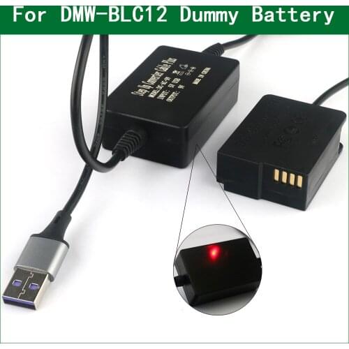 5V USB To DMW-BLC12 Dummy Battery DMW-DCC8 Power Bank USB Cable for Panasonic DMC G5 G6 G7 G8 GX8 G80 G81 G85 GH2 FZ200 FZ300