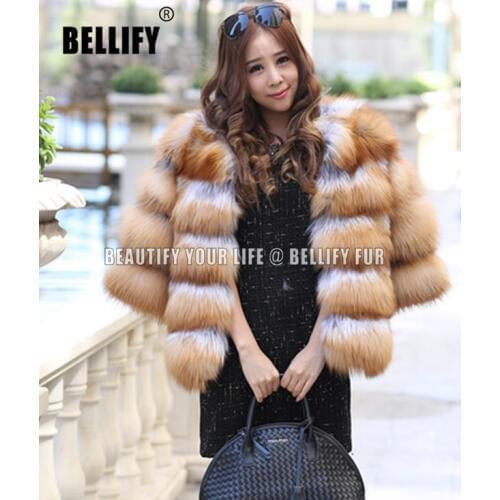 High Quality Amazing Ladies Real Red Fox Fur Coat New collections Women Winter Fashion Jackets