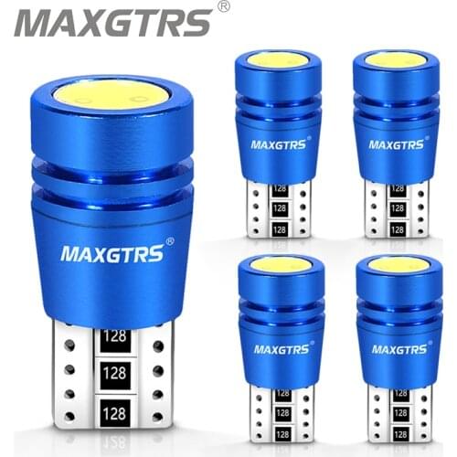 5x White T10 168 194 2825 W5W LED Canbus COB Chip Replacement Bulbs Car License Plate Lights Parking Side Signal Lights