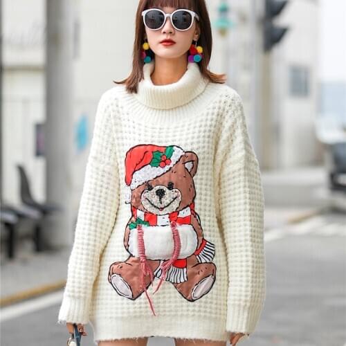 2020 Turtleneck Loose Ladies Sweater Streetwear Casual Winter Autumn Outfit For Women Oversized Pullover Female Tops To Wear Out