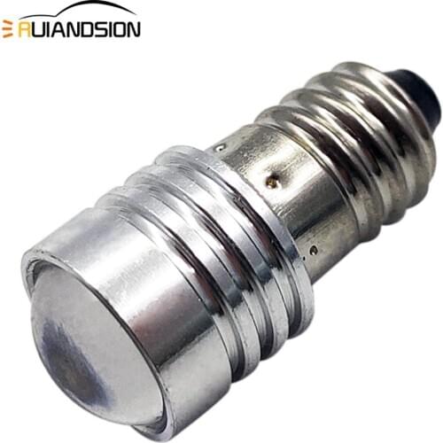 1Pcs E10 1447 LED Flashlight Bulb Lamp AC/DC 12V Led Bulb Replacement Moto Bike Torch Bulb 3smd 3030 Screw bulb 5W White 6000K