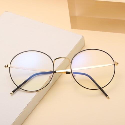 1PCs New Fashion Women Men Metal Vintage Round Glasses Oversized Glasses Frame Optical Eyeglass Frame Spectacles Eyeglasses