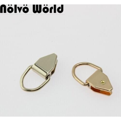 10-50pcs 27mm Gold/Light gold Purse bag wallet strap small d ring end caps