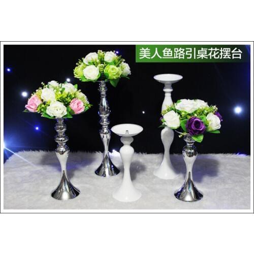 30cm height 12pcs/lot Wedding master table candlestick T road lead silver wedding road lead wedding table centerpiece