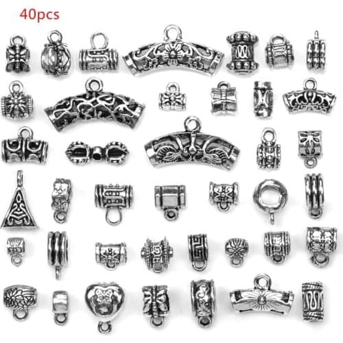 40pcs Mixed Antique Jewelry Pendant DIY Bracelet Necklace Charms Beads Vintage AXYD