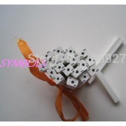 5pcs L-01 5mm Cute The Ace of Spades Cane Fancy Nail Art Polymer Clay Cane Nail Art Decoration