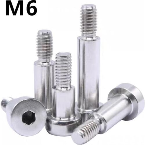 5PCS M6x5/6/8/10/12/16/20/25/30/35/40/45/50mm 304Stainless Steel Hexagon Socket Plug Shoulder Screw Contour Shoulder Bolt GB5281