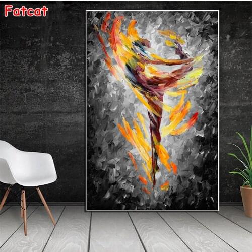 Diamond Embroidery Abstract art, dancing woman Full Square round Diamond Mosaic Rhinestones Art Cross Stitch Wall Decor PP1890