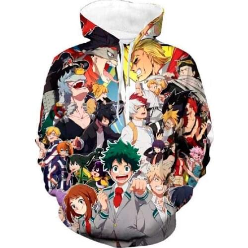 Anime My Hero Academia 3D Hoodie Cosplay Ochako Uraraka Midoriya Izuku Bakugou Katsuki Unisex Thin Cartoons Sweatshirts Tops