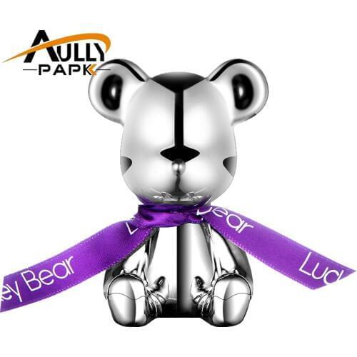 Lucky bear Car perfume Air conditioner Outlet clip decoration Car Air Freshener Lovely Cartoon Silver Bear Car Styling Perfumes