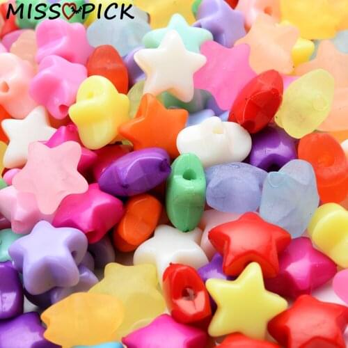 50pcs 11mm Multicolor Star Acrylic Beads Loose Spacer Beads for Jewelry Making Handmade DIY Bracelet Necklace Accessories Gift