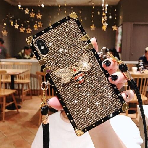 For iPhone 12 Pro Max Case Fashion Glitter Lanyard Phone Case For iPhone 12 Mini 11 Pro X XS Max XR 7 8 6 6s Plus Back Cover