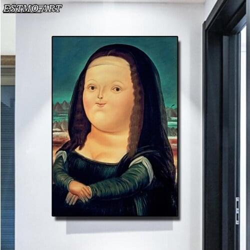 Canvas Art Wall Painting Nordic Funny Art Mona Lisa Canvas Paintings Famous Wall Art Posters and Prints Abstract Art Pictures