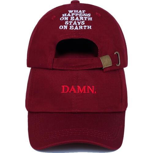 Unisex Spring summer DAMN Hats Embroidered Earth Dad Hat Hip Hop cap Kendrick lamar Rapper Snapback hats Baseball Cap wholesale