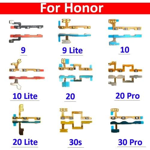 New Power on/off Switch Button Side Key Volume Up Down Flex Cable For Huawei Honor 8 9 10 Lite 6X 7X 8X Max 7S 7A 7C 20 4C Pro