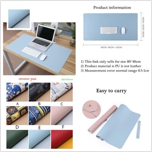 Mouse pad PU leather 800*400mm large big computer desk pad PC mat embossed waterproof Game mouse computer tablet pad Double Use