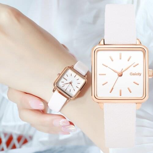 Fashion Women Watches 2021 Leather Brand Minimalist Rectangle Ladies Quartz Dress Wristwatch Relogio Feminino Montre Femme