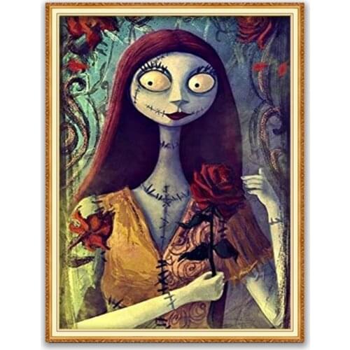 Tim Burton DIY 11CT Embroidery Cross Stitch Kits Craft Needlework Set Printed Canvas Cotton Thread Home Decoration Sale Hot Sell