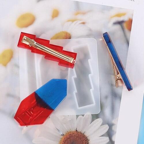 A Set 20 Hairpin +3 Mold Crystal Epoxy Mold Hairpin Hairpin Hairpin Casting Silicone Mold DIY Craft Jewelry Making Tools JU0238