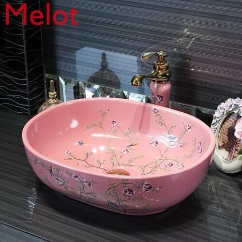 Table Basin Oval Table Wash Basin Wash Basin Ceramic Wash Basin Bathroom Wash Basin Art Basin Household