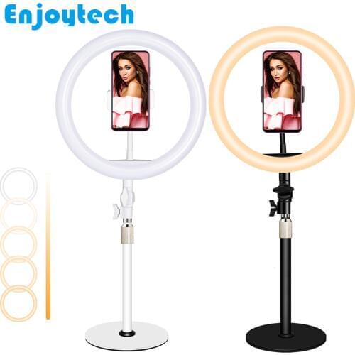 New Tabletop Vlogging Mounts Holder with 26CM LED Ring Flash Lamp Light Tripod Stands for Mobile Phone Video Bloggers Vlog