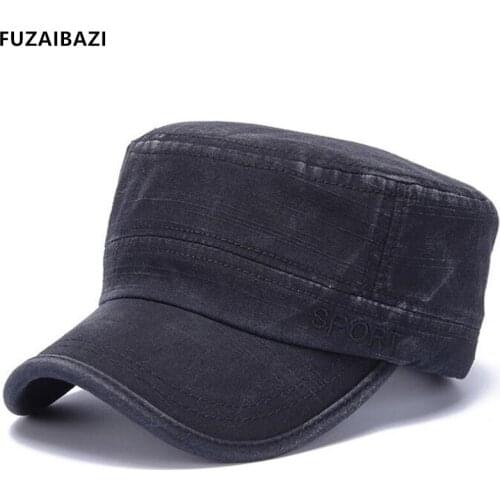 FUZAIBAZI New Mens Flat Caps Spring Autumn Fashion Military Hats Snapback Adjustable Size Elegant Vintage Sports Tongue Cap