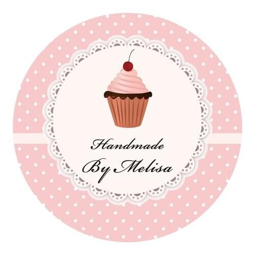 New Customize Adhesive Cupcake Sticker / Label for Wedding / Baby Shower 3.8cm, D16