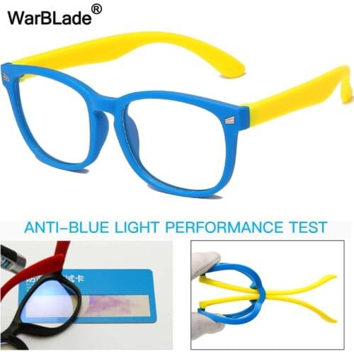 WarBLade New Anti Blue Light Kids Glasses Children Optical Frame Eyewear Boys Girl Computer Clear Reflective Blocking Eyeglasses