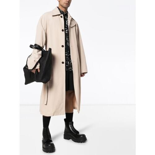 Solid Trench Coat Mens Jacket Autumn Casual Slim Belt Warm Jackets Men Single Breasted Business England Style Long Overcoat