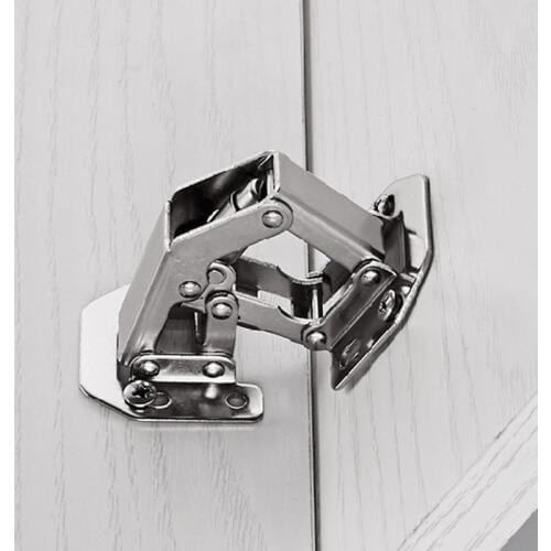 90 Degree 3" Cabinet Hinges No-Drilling Bridge Shaped Spring Door Hinge For Cupboard Furniture With Screws