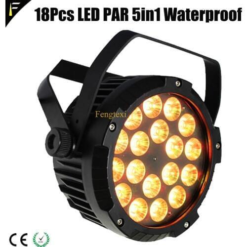 Popular 18pcs 10W RGBWA Flat Slim LED Par Lights Waterproof 4 Smooth 16bit Dimming Curves Stage Dj Outdoor LED Par Can Lighting