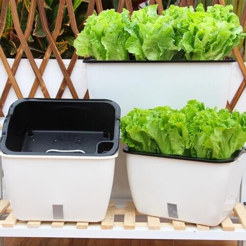 Green Plants Rectangular Balcony Plastic Flowerpot for Garden Indoor Home Decor Planters Bucket for Garden
