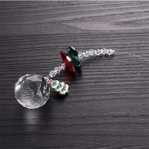 Christmas Glass Chandelier Xmas Tree Pendant Snowflake Clear Crystal Ball Christmas DecorationsHome Craft