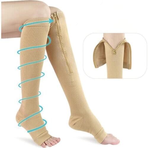 Sports compression Socks Middle Tube Stretch Zip Socks Breathable Sweat Running Fashion Fitness Compression Zip Socks