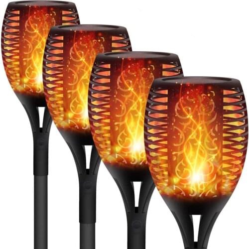 Solar Flame Light Lamp Flickering Waterproof Garden Decoration Landscape Lawn Path Lighting Torch Outdoor Spotlight 33/51/96LED