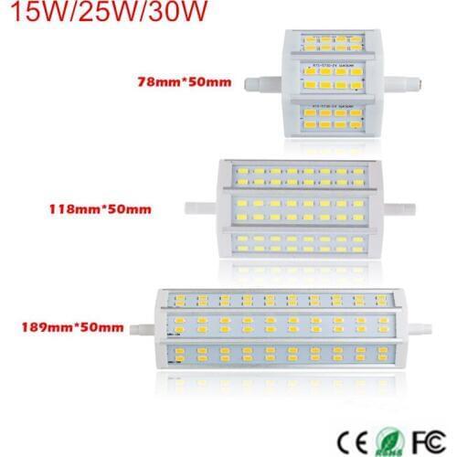 Dimmable R7S LED 15W 25W 30W SMD5730 led r7s 78mm J78 118mm J118 189mm J189 bulb light halogen Lamps floodlight Free shipping
